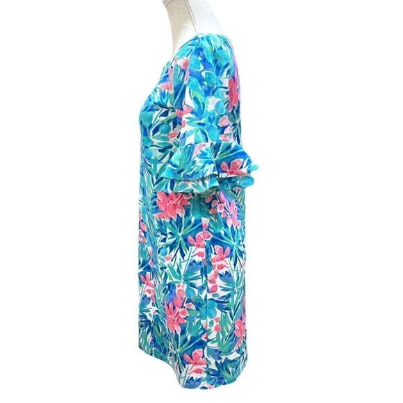 Papagallo Erika Ruffled Floral Print Shift Dress - Picture 6 of 8